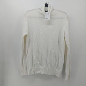H&M Slim Fit Off White Turtle Neck Blouse Size M Long Sleeve NWT